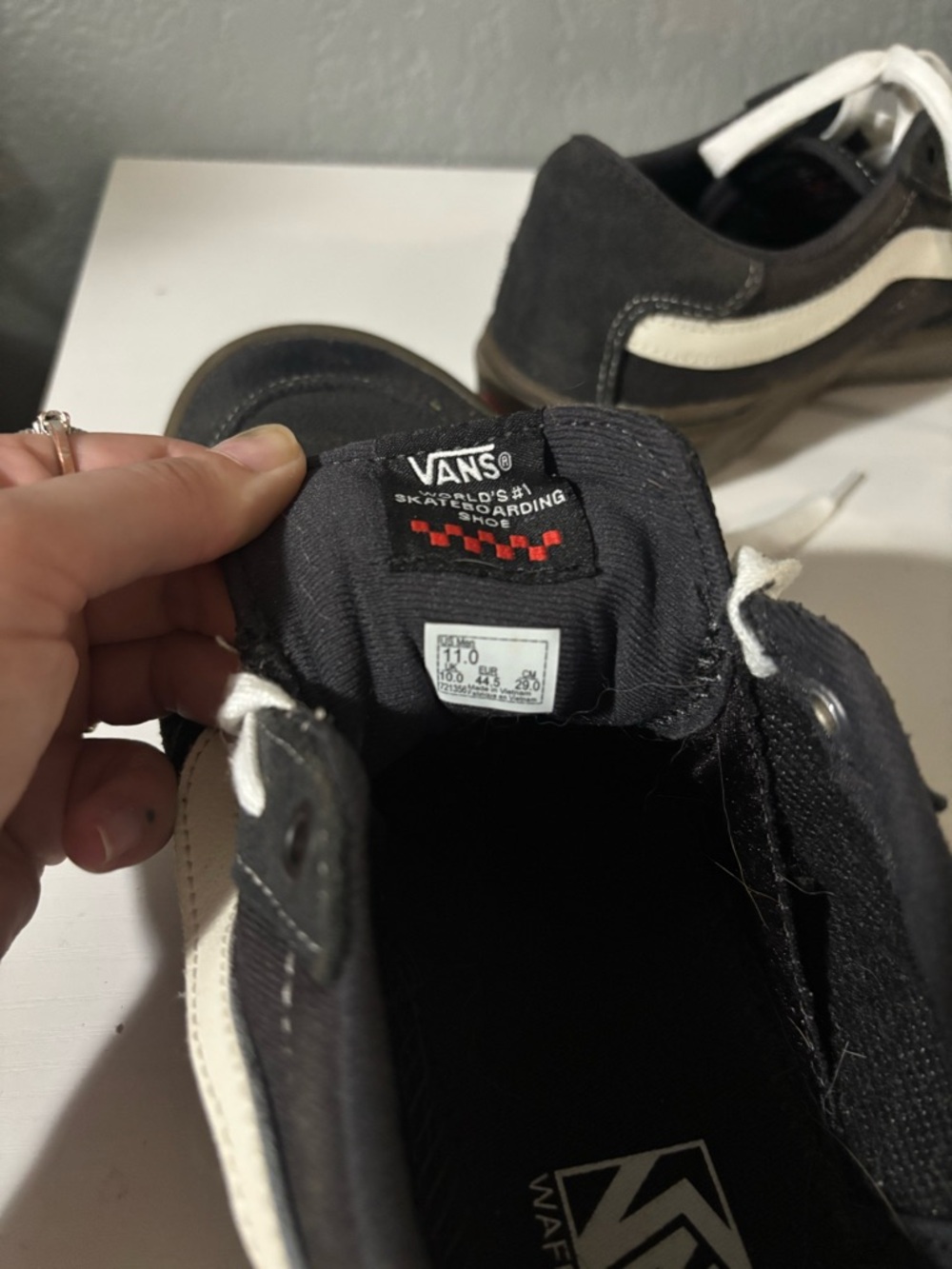 Vans Black and White Old Skool Low-Top Sneakers - Picture 10 of 10